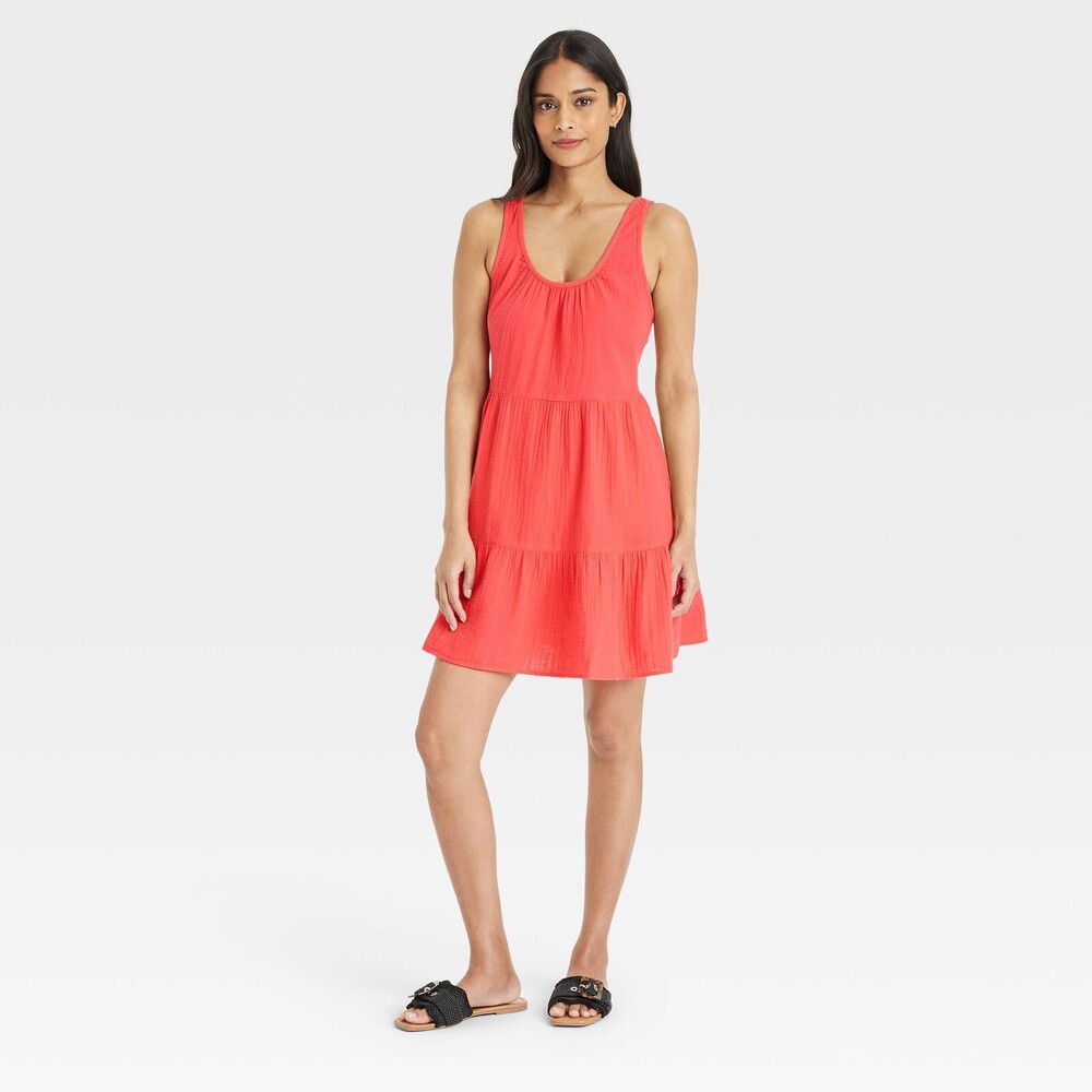 Universal Thread Mini Sundress - Coral Red S